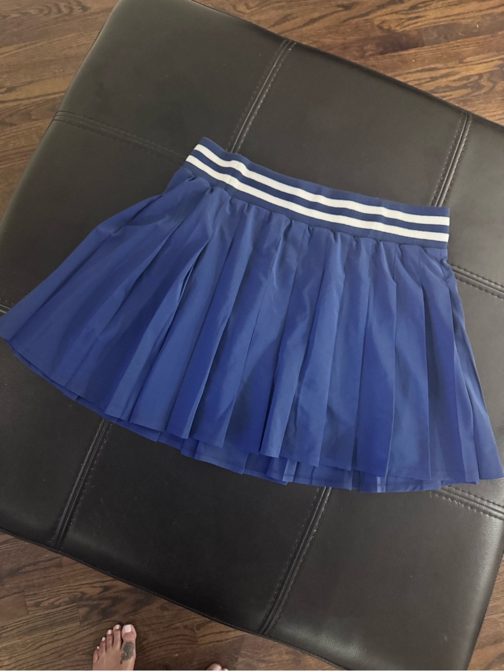 Torrid Blue Pleated Tennis Skort with Striped Waistband